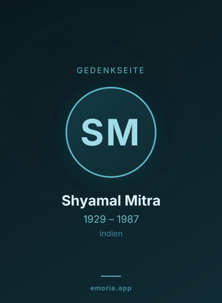 Gedenkportrait von Shyamal Mitra