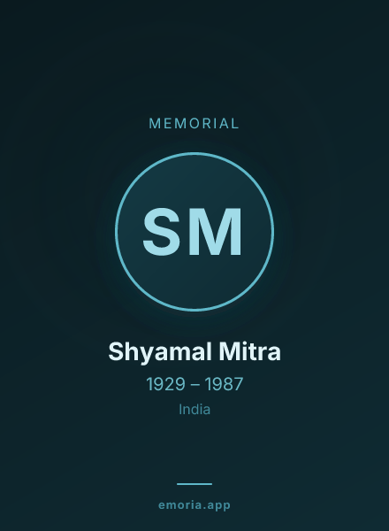 Memorial portrait of Shyamal Mitra