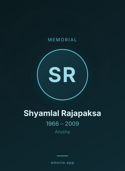 Memorial portrait of Shyamlal Rajapaksa