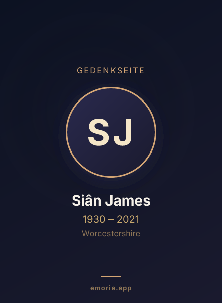 Gedenkportrait von Siân James