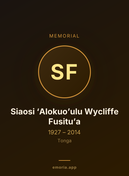 Memorial portrait of Siaosi ‘Alokuo’ulu Wycliffe Fusitu’a