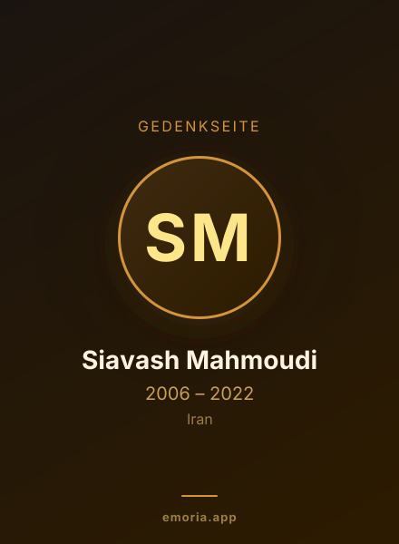Gedenkportrait von Siavash Mahmoudi