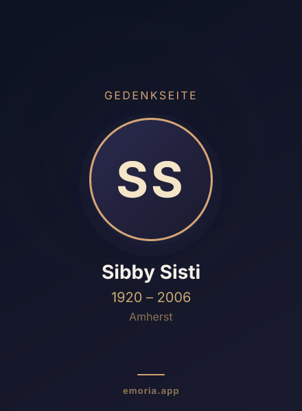 Gedenkportrait von Sibby Sisti