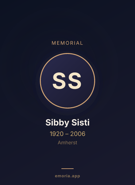 Memorial portrait of Sibby Sisti