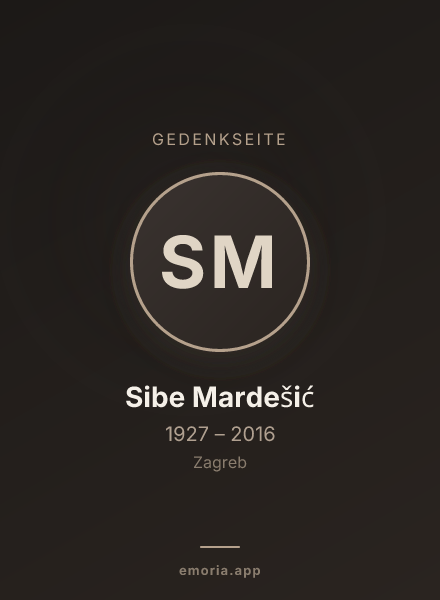 Gedenkportrait von Sibe Mardešić