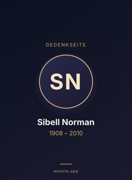 Gedenkportrait von Sibell Norman
