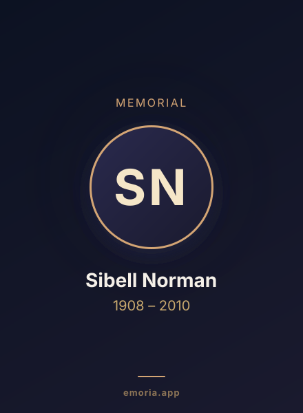Memorial portrait of Sibell Norman