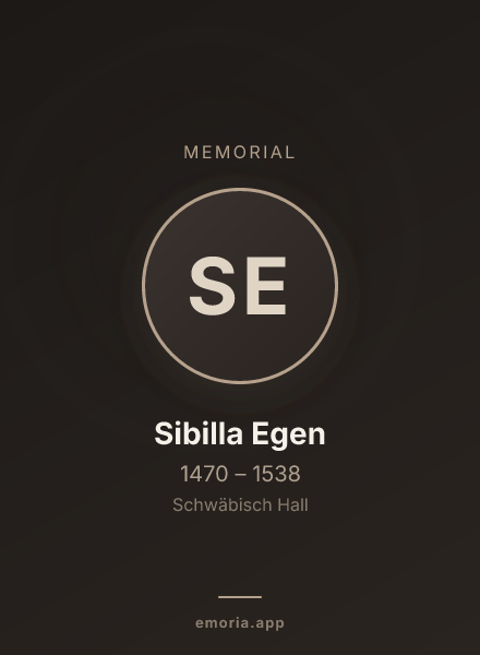 Memorial portrait of Sibilla Egen