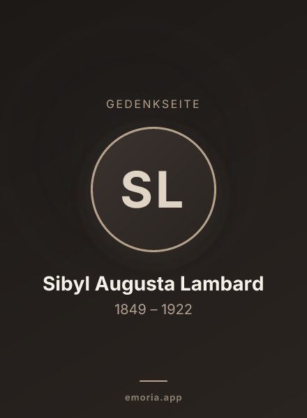 Gedenkportrait von Sibyl Augusta Lambard