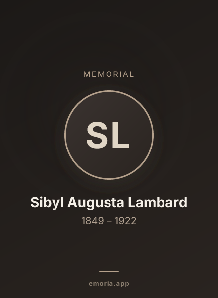 Memorial portrait of Sibyl Augusta Lambard