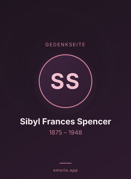 Gedenkportrait von Sibyl Frances Spencer