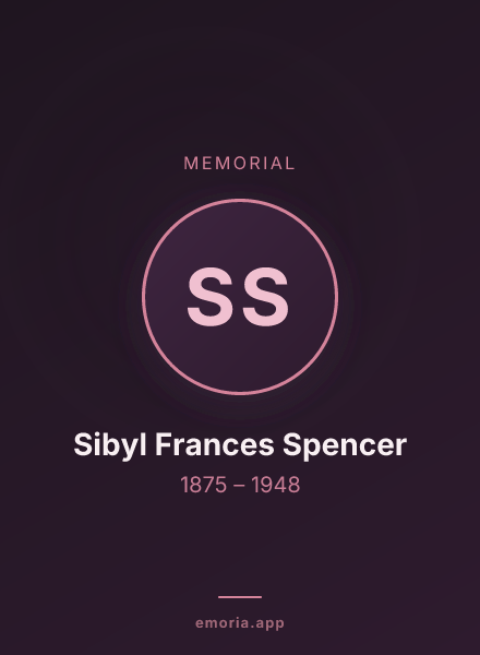 Memorial portrait of Sibyl Frances Spencer