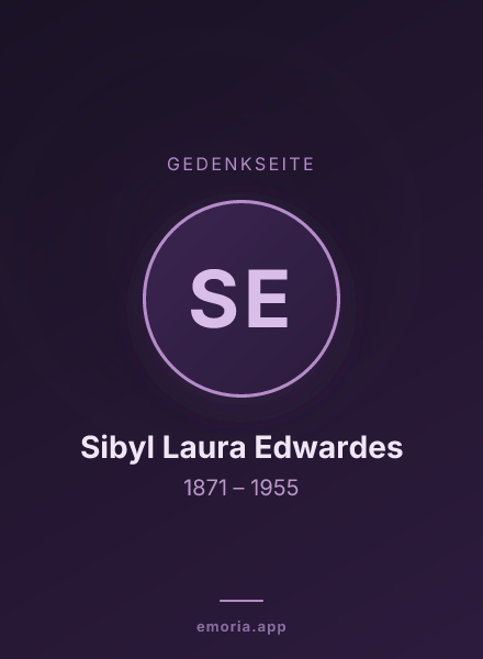 Gedenkportrait von Sibyl Laura Edwardes