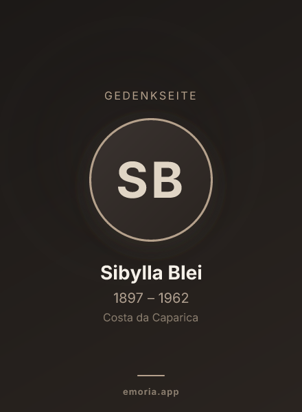 Gedenkportrait von Sibylla Blei