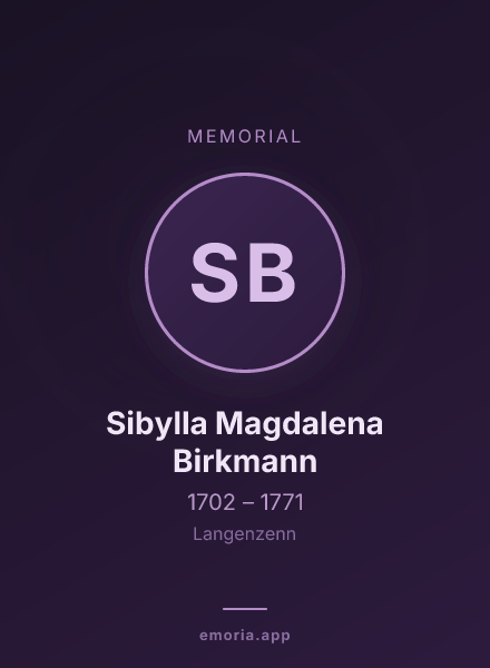 Memorial portrait of Sibylla Magdalena Birkmann