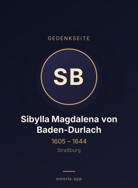 Gedenkportrait von Sibylla Magdalena von Baden-Durlach
