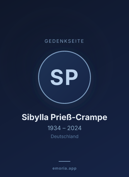 Gedenkportrait von Sibylla Prieß-Crampe