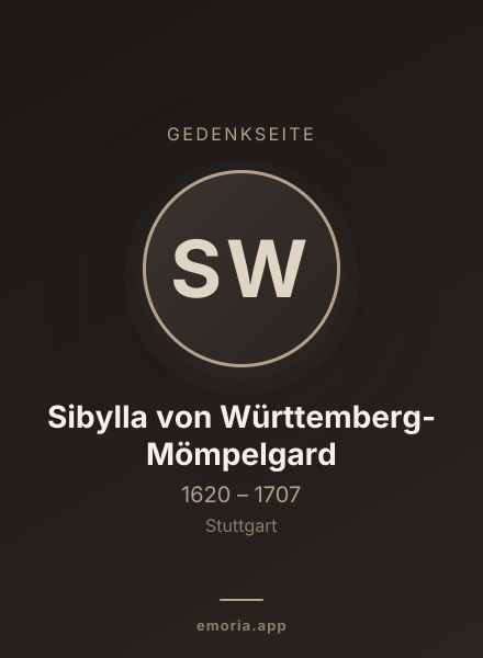 Gedenkportrait von Sibylla von Württemberg-Mömpelgard