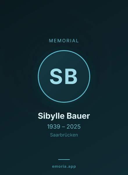 Memorial portrait of Sibylle Bauer