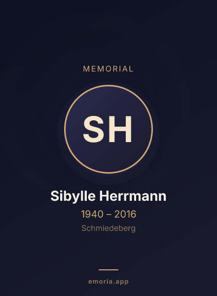 Memorial portrait of Sibylle Herrmann