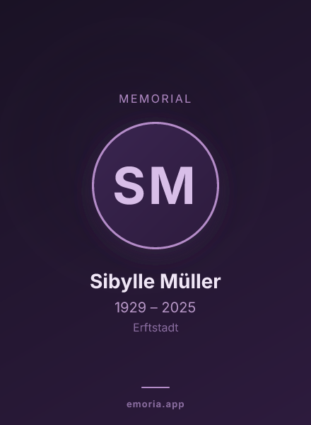 Memorial portrait of Sibylle Müller