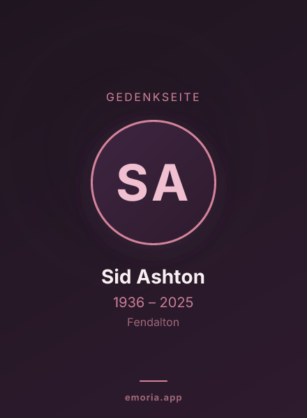 Gedenkportrait von Sid Ashton