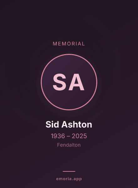 Memorial portrait of Sid Ashton