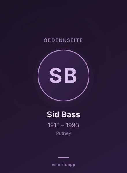 Gedenkportrait von Sid Bass
