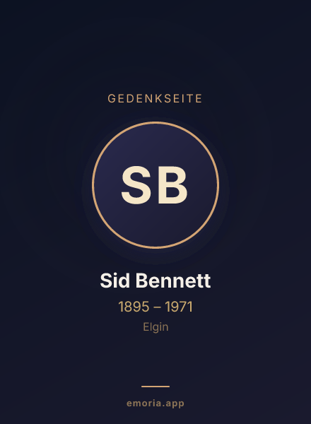 Gedenkportrait von Sid Bennett
