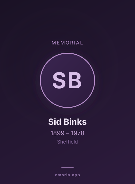 Memorial portrait of Sid Binks