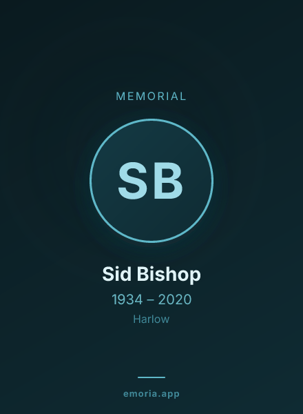 Memorial portrait of Sid Bishop