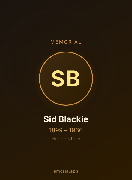 Memorial portrait of Sid Blackie