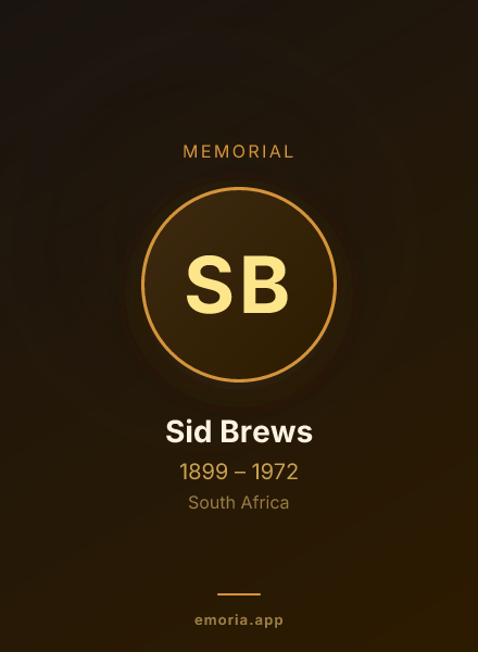 Memorial portrait of Sid Brews