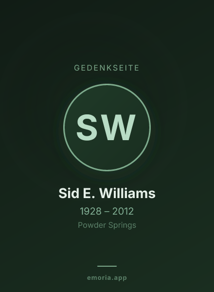 Gedenkportrait von Sid E. Williams