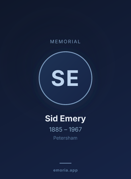 Memorial portrait of Sid Emery