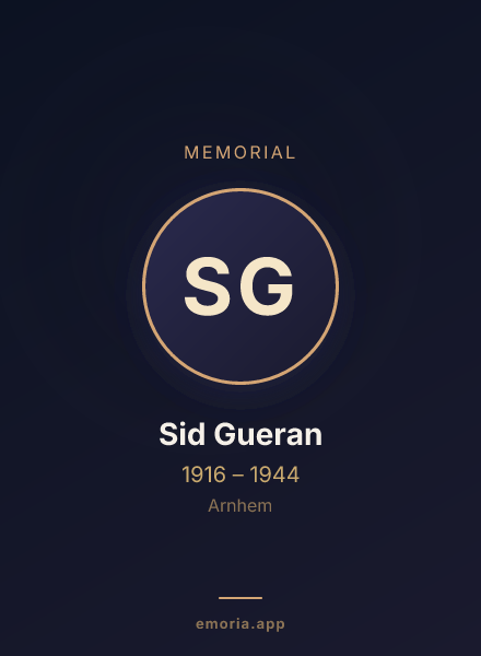 Memorial portrait of Sid Gueran