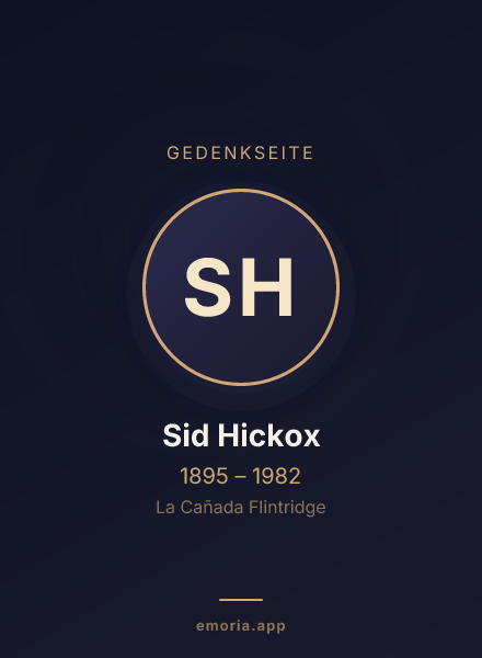 Gedenkportrait von Sid Hickox