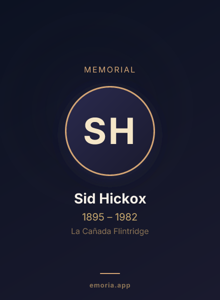 Memorial portrait of Sid Hickox