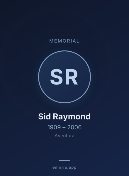 Memorial portrait of Sid Raymond