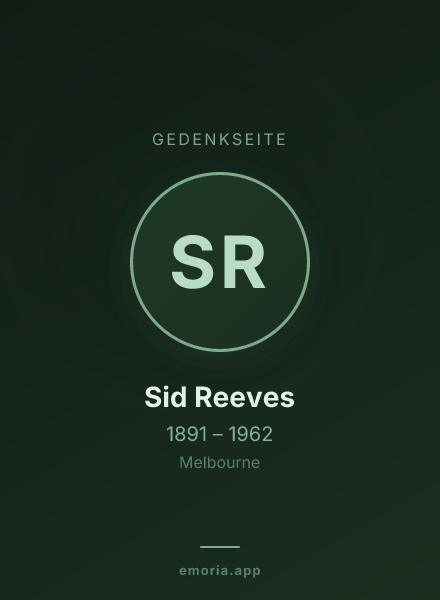 Gedenkportrait von Sid Reeves