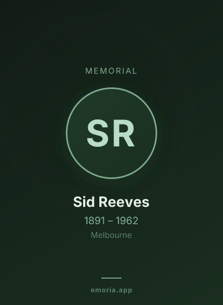 Memorial portrait of Sid Reeves