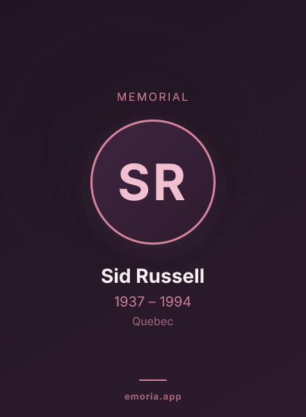 Memorial portrait of Sid Russell