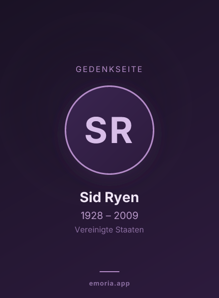 Gedenkportrait von Sid Ryen