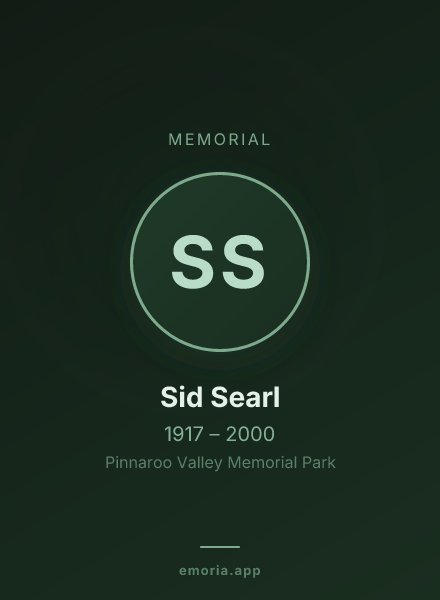 Memorial portrait of Sid Searl