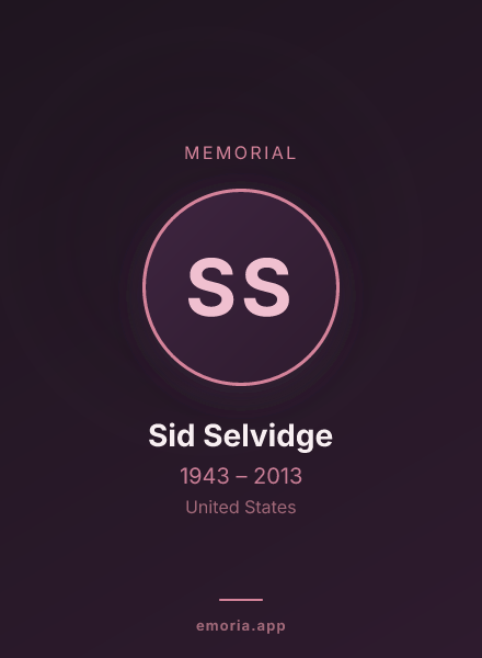Memorial portrait of Sid Selvidge