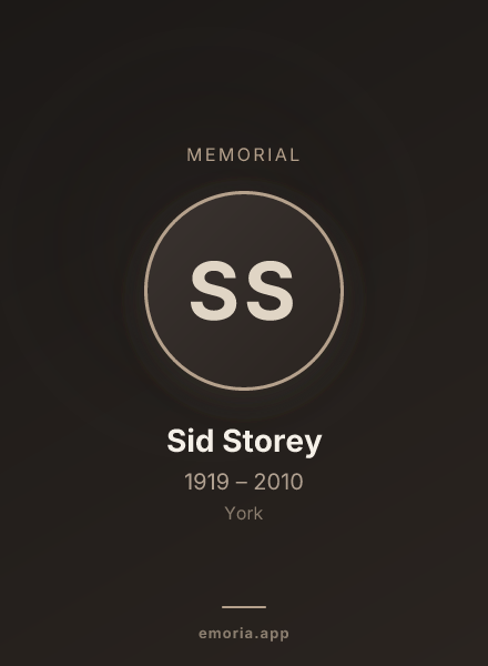 Memorial portrait of Sid Storey