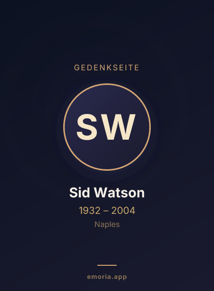Gedenkportrait von Sid Watson