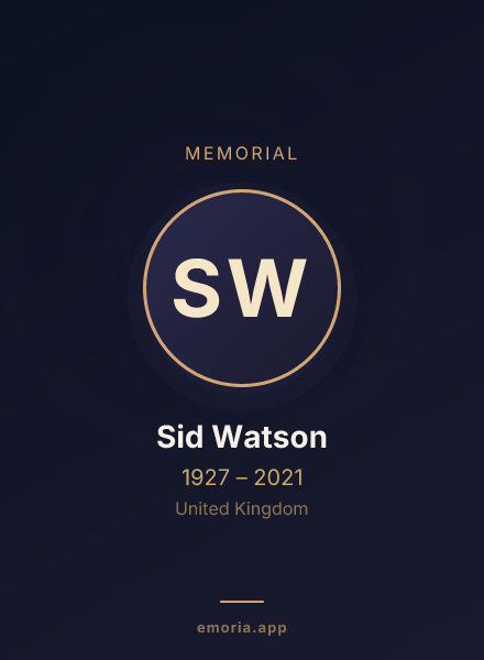 Memorial portrait of Sid Watson
