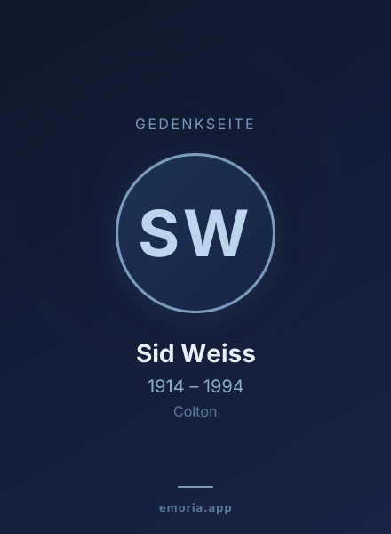 Gedenkportrait von Sid Weiss