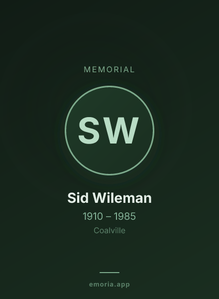 Memorial portrait of Sid Wileman